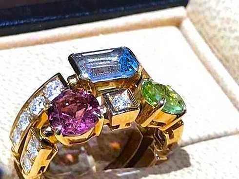 ブルガリ買取 750YGアレグラ マルチカラー ダイヤモンド リング